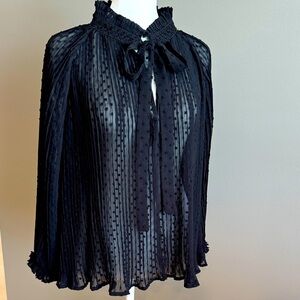 Le Ven Black Sheer Women's Blouse